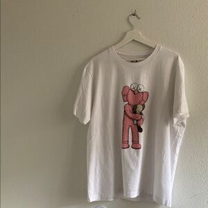 Kaws White T-Shirt with Pink BFF